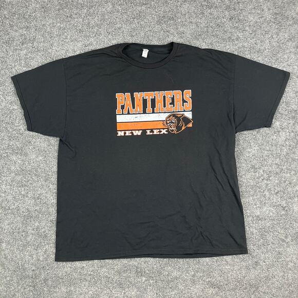 Jerzees T-Shirt Mens 2XL Black Panthers New Lex Graphic School Spirit Tee - Picture 2 of 5